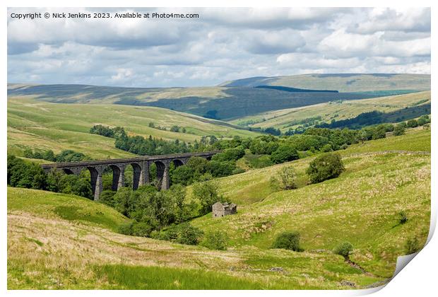 Yorkshire Dales and Viaduct above Dentdale  Print by Nick Jenkins
