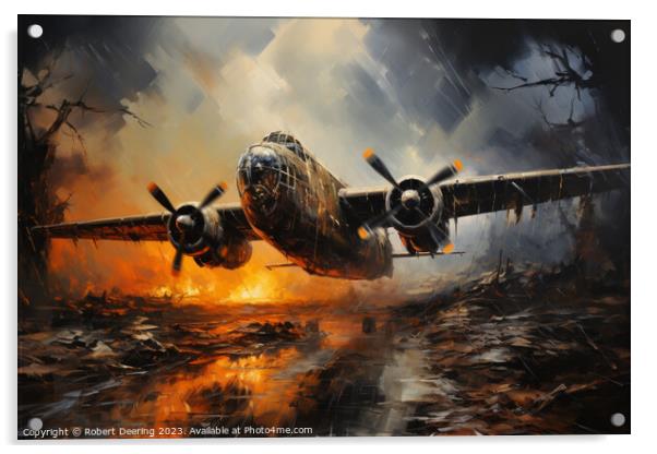 World War 2 Bombing raid Acrylic by Robert Deering
