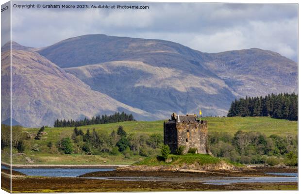 Castle Stalker Appin Scotland closeup Canvas Print by Graham Moore
