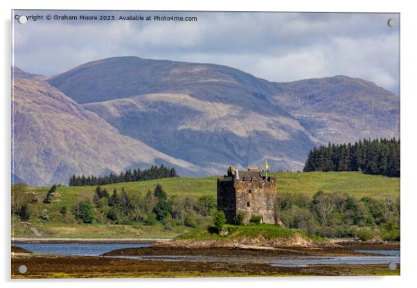 Castle Stalker Appin Scotland closeup Acrylic by Graham Moore