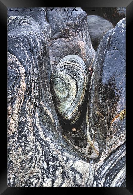 WEDGED STONE Framed Print by Helen Cullens