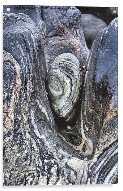 WEDGED STONE Acrylic by Helen Cullens