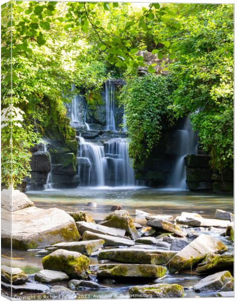 Penllergaer waterfall Wales Canvas Print by Rick Pearce