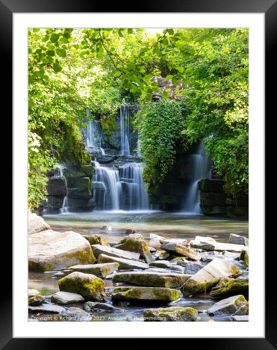 Penllergaer waterfall Wales Framed Mounted Print by Rick Pearce