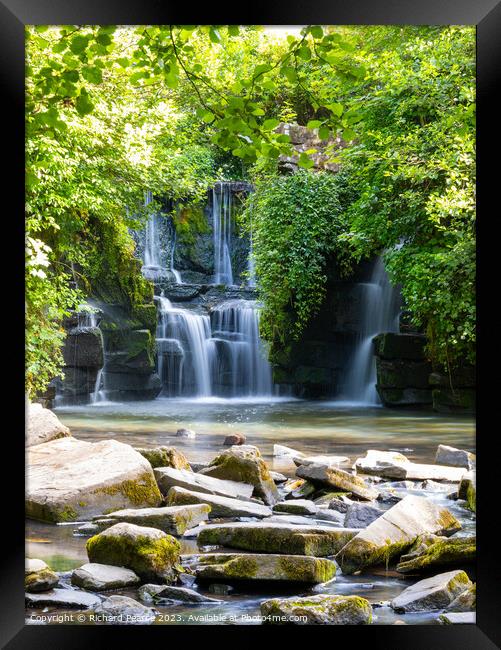 Penllergaer waterfall Wales Framed Print by Rick Pearce
