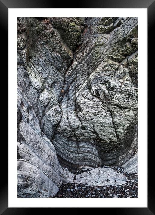 Rock Strata Framed Mounted Print by Kevin Howchin