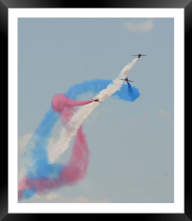 Red Arrows Paint the Sky Framed Mounted Print by Jon Fixter