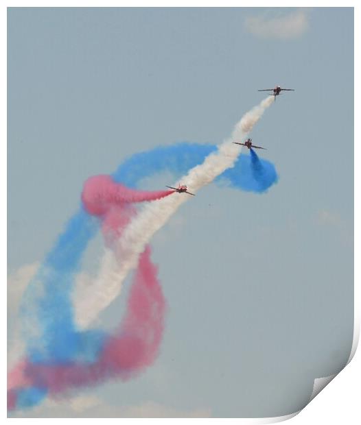 Red Arrows Paint the Sky Print by Jon Fixter