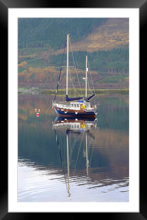 Yacht on a Loch #2 Framed Mounted Print by Greg Osborne