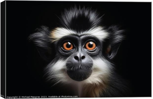 A close up portrait of mesmerizing ape photography created with  Canvas Print by Michael Piepgras