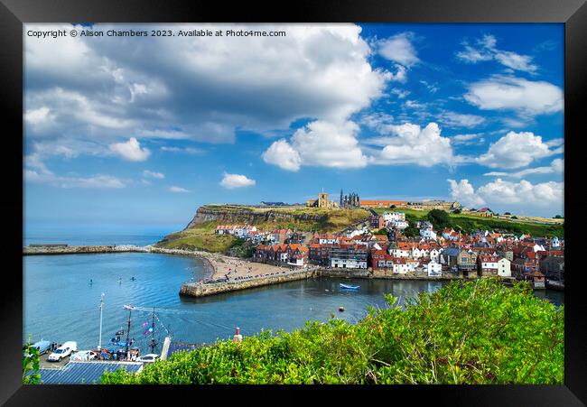 A Summertime View Of Whitby Framed Print by Alison Chambers