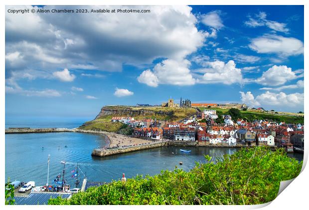 A Summertime View Of Whitby Print by Alison Chambers