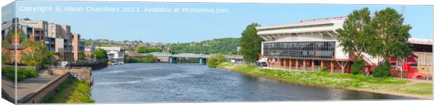 Nottingham Forest FC Panorama  Canvas Print by Alison Chambers
