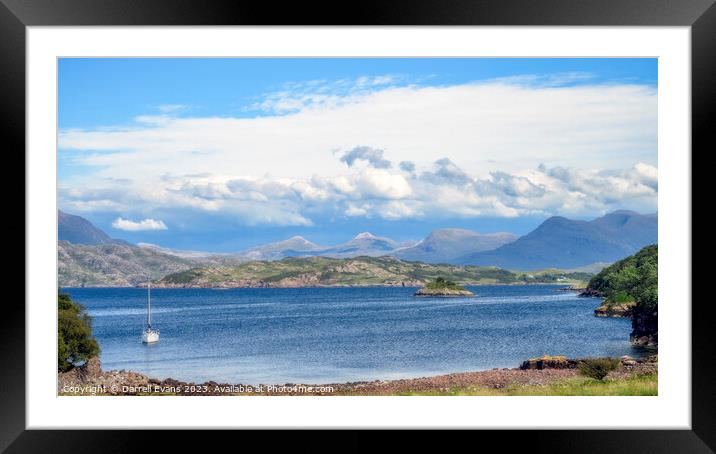 At anchor in Loch Torridon Framed Mounted Print by Darrell Evans