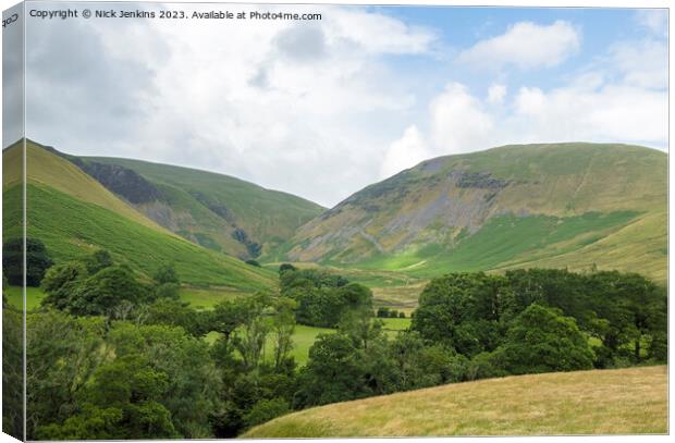 View towards the Howgill Fells and Cautley Spout Canvas Print by Nick Jenkins