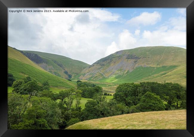 View towards the Howgill Fells and Cautley Spout Framed Print by Nick Jenkins
