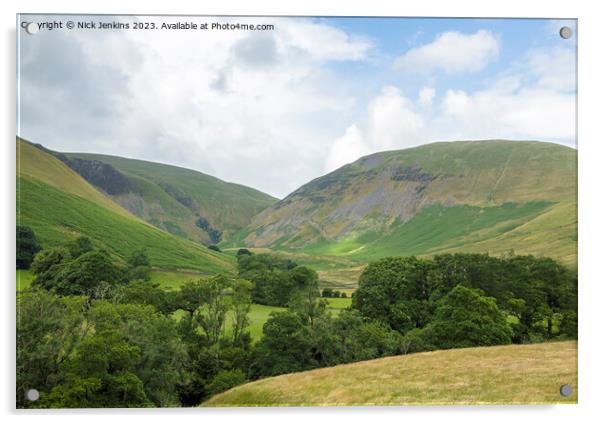 View towards the Howgill Fells and Cautley Spout Acrylic by Nick Jenkins