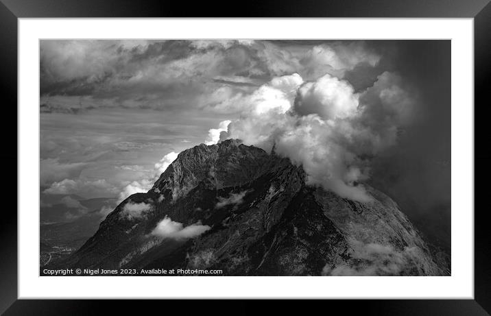 Mountain Shrouded in Cloud Framed Mounted Print by Nigel Jones