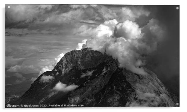 Mountain Shrouded in Cloud Acrylic by Nigel Jones