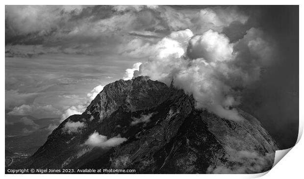 Mountain Shrouded in Cloud Print by Nigel Jones