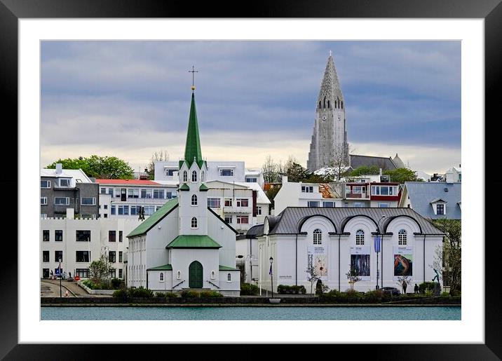 Reykjavik Cityscape Iceland Framed Mounted Print by Martyn Arnold