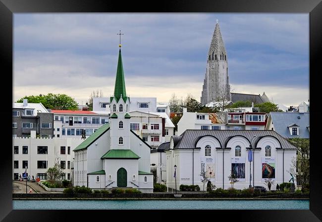 Reykjavik Cityscape Iceland Framed Print by Martyn Arnold