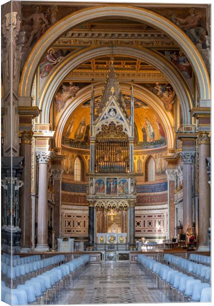 High Altar in Basilica di San Giovanni in Laterano Canvas Print by Artur Bogacki