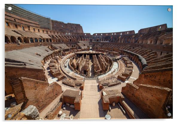Colosseum Interior In Rome Acrylic by Artur Bogacki