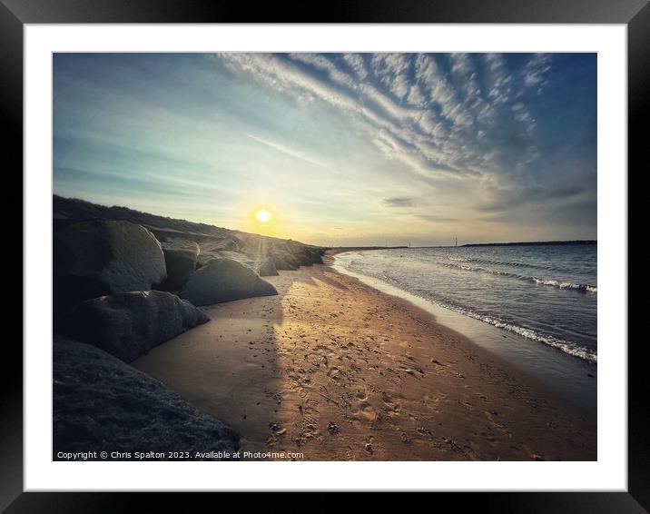 Norfolk Beach at Sunset Framed Mounted Print by Chris Spalton