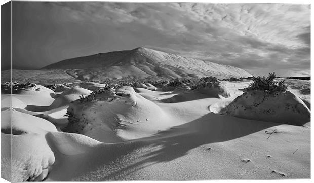 Hay Bluff Snow shadows Canvas Print by Creative Photography Wales