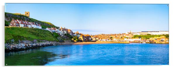 Whitby Tate Hill Sands Panoramic Acrylic by Tim Hill