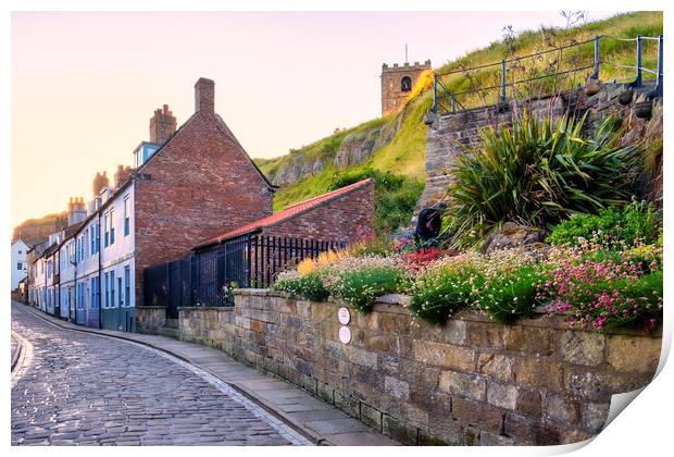  Henrietta Street Whitby 199 Steps Print by Tim Hill