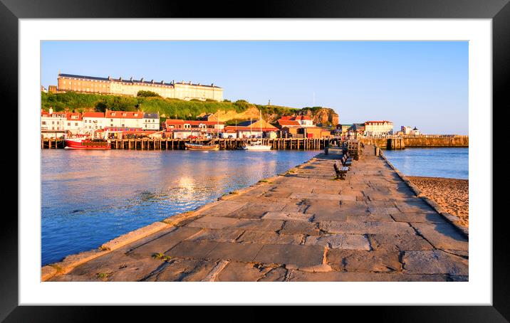 Whitby East Cliff Photographed from Tate Hill Pier Framed Mounted Print by Tim Hill