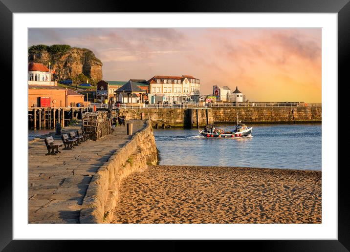 Whitby Fishing Boat at Sunrise Framed Mounted Print by Tim Hill