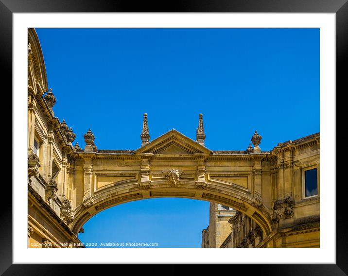Detail on archway with Roman style architecture Framed Mounted Print by Mehul Patel