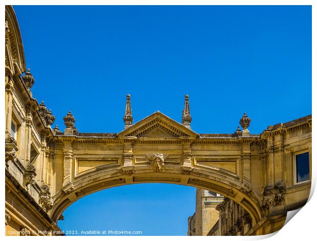 Detail on archway with Roman style architecture Print by Mehul Patel