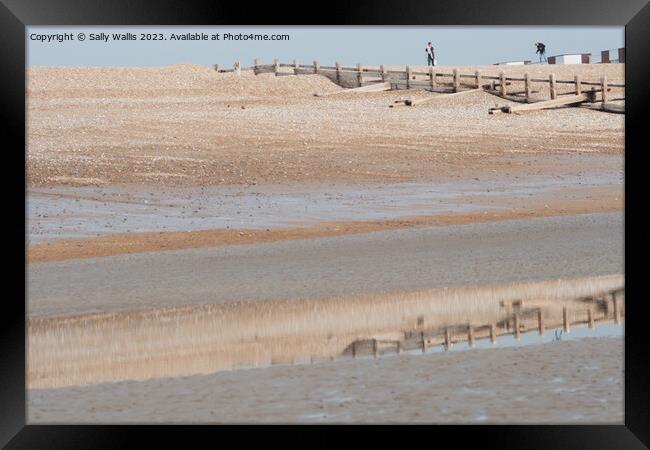 On The Beach Framed Print by Sally Wallis