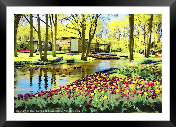 Floral Rainbow - LU2305-1030404-WAT Framed Mounted Print by Jordi Carrio