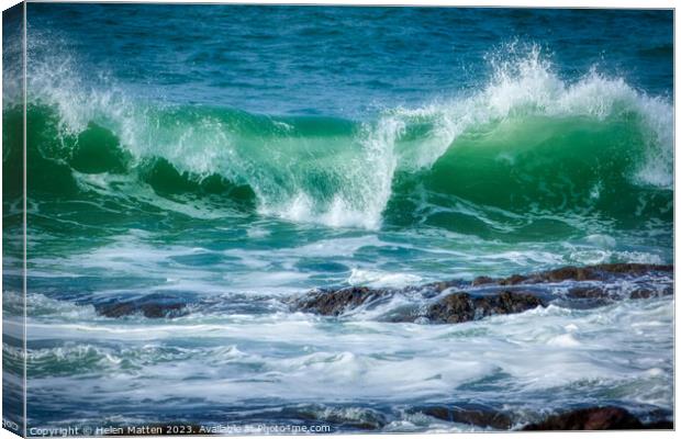 Rolling blue waves in Cornwall 1 Canvas Print by Helkoryo Photography