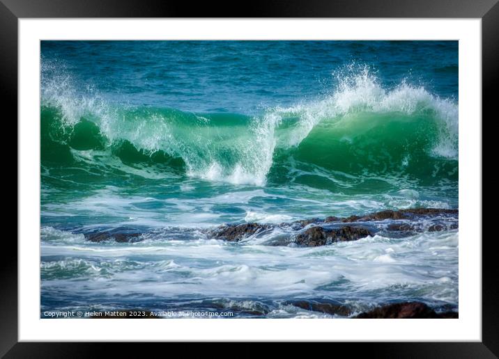 Rolling blue waves in Cornwall 1 Framed Mounted Print by Helkoryo Photography