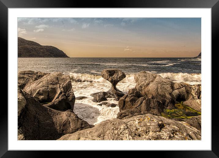Kannesteinen Rock Maloy Norway sunset Framed Mounted Print by kathy white
