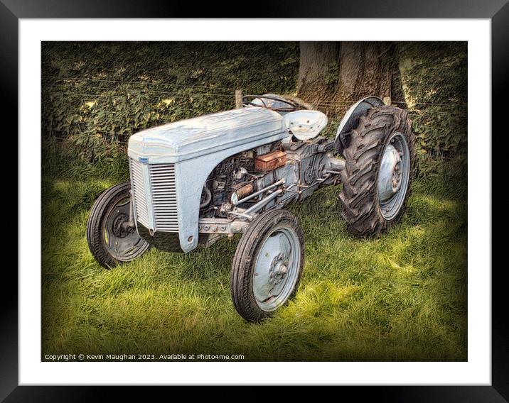 "Timeless Beauty: The Ferguson TEA 20 Tractor" Framed Mounted Print by Kevin Maughan