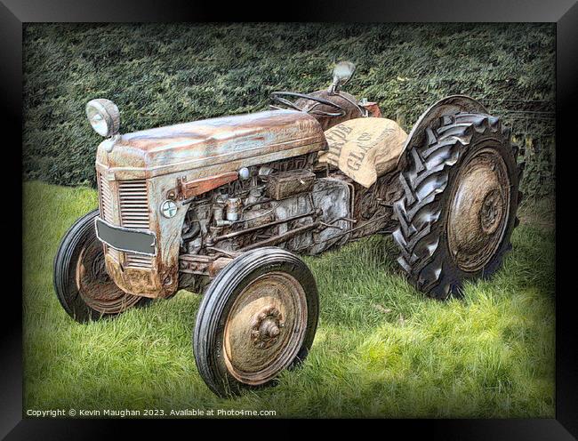 "Vintage Elegance: The Iconic Ferguson TEA Tractor Framed Print by Kevin Maughan
