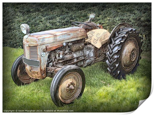 "Vintage Elegance: The Iconic Ferguson TEA Tractor Print by Kevin Maughan