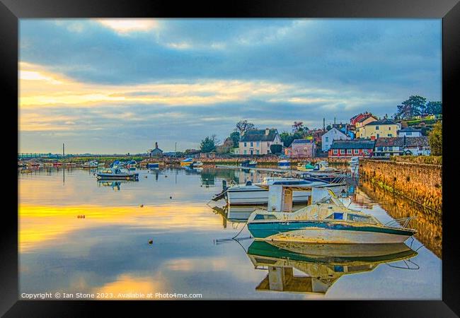 Cockwood Harbour sunrise  Framed Print by Ian Stone