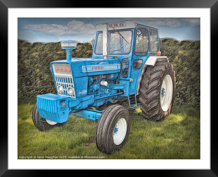 "Rustic Beauty: Ford 7000 Tractor" Framed Mounted Print by Kevin Maughan