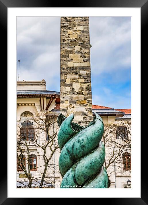 Walled Obelisk Serpent Column Hippodrome Istanbul Turkey Framed Mounted Print by William Perry