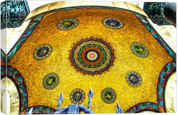 Golden Mosaic Kaiser Wilhelm Dome Hippodrome Istanbul Turkey Canvas Print by William Perry