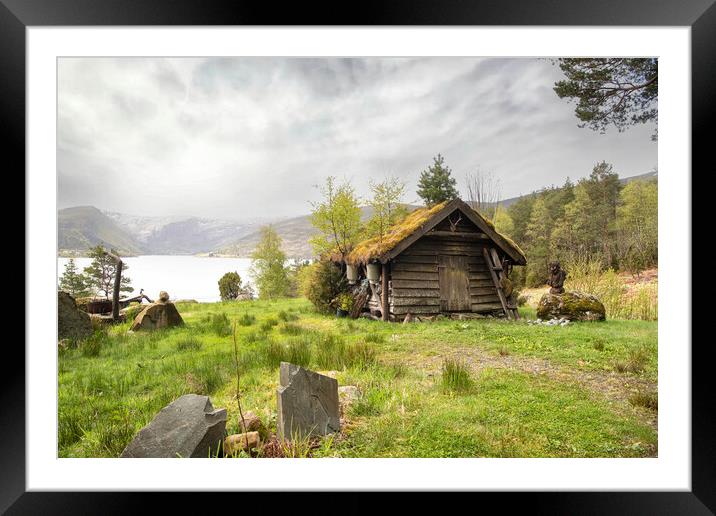 small hut Norway Framed Mounted Print by kathy white