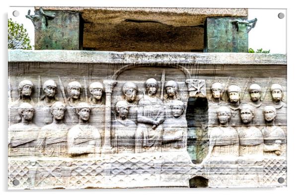 Roman Base Theodosius Obelisk Hippodrome Istanbul Turkey Acrylic by William Perry